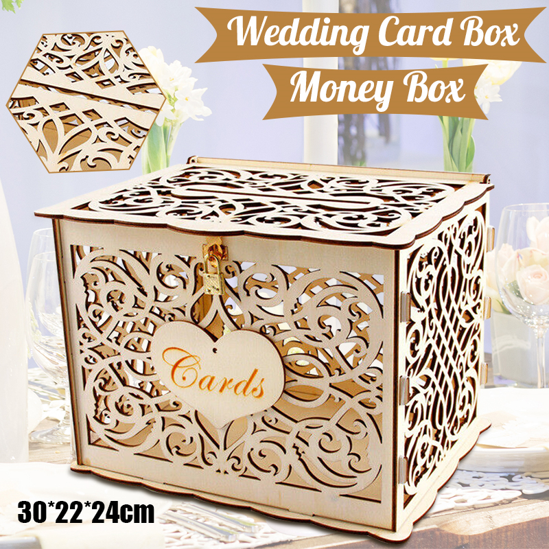 30X24X21cm DIY Wedding Gift Ca - Card Index Box recension och pris