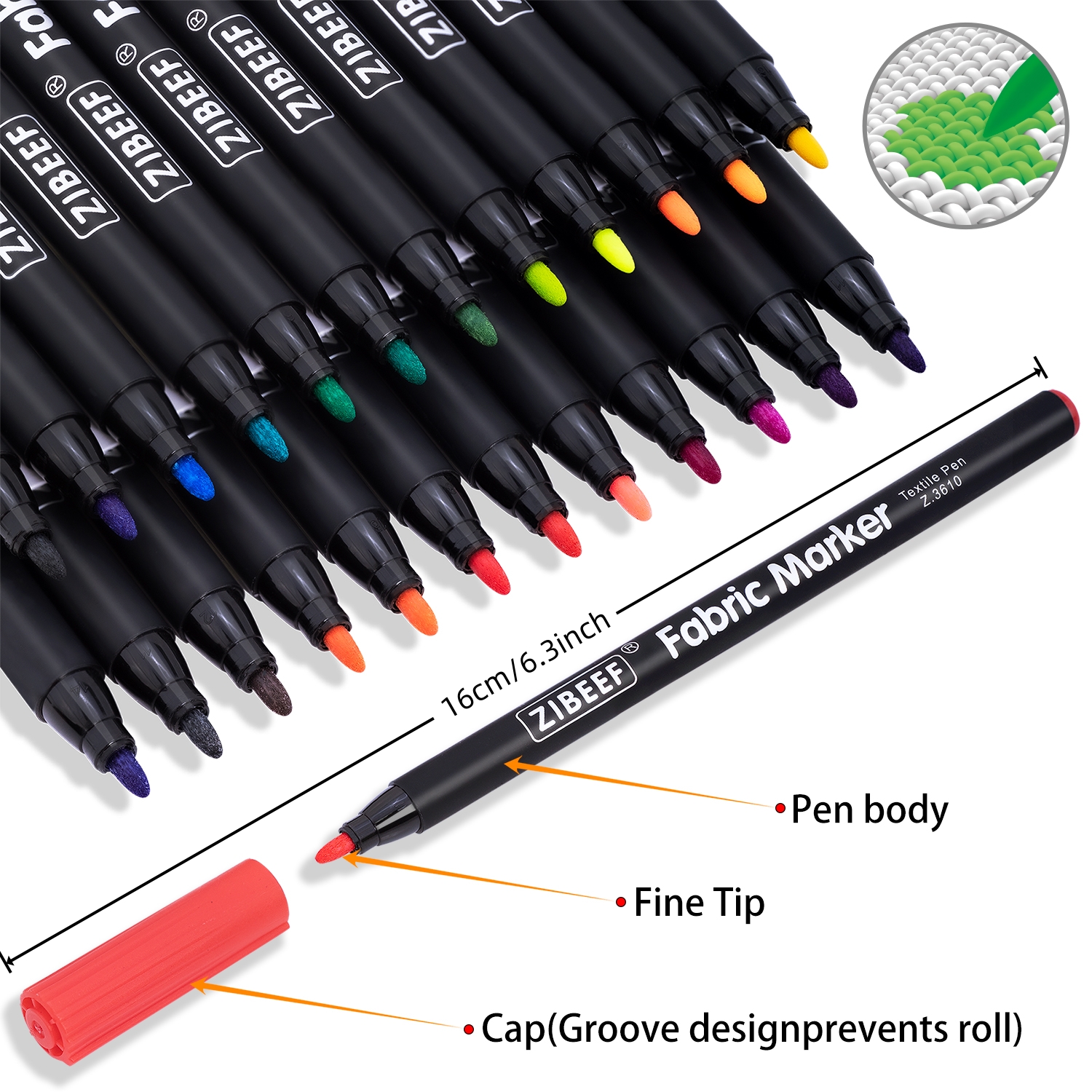 12/24 Color Fabric Markers-Fin - Correction Pen Fine recension och pris