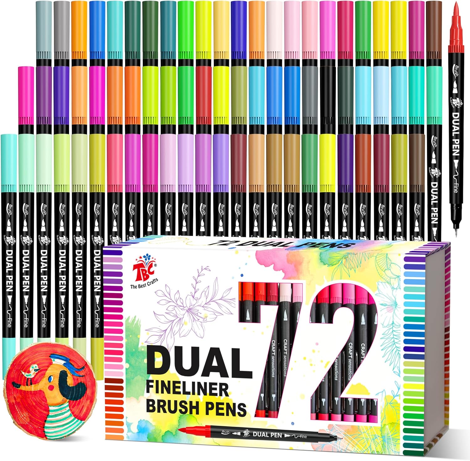 72 Color Dual Tip Brush Pens,  - Correction Pen Fine recension och pris