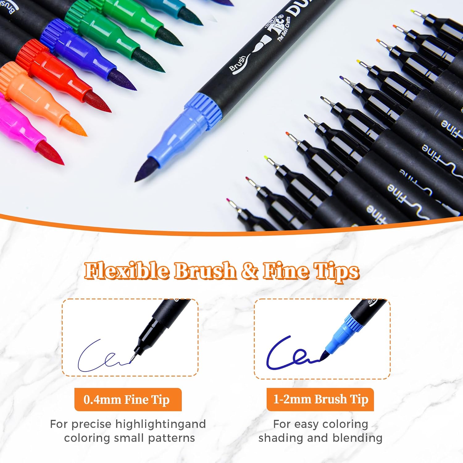 72 Color Dual Tip Brush Pens,  - Correction Pen Fine recension och pris