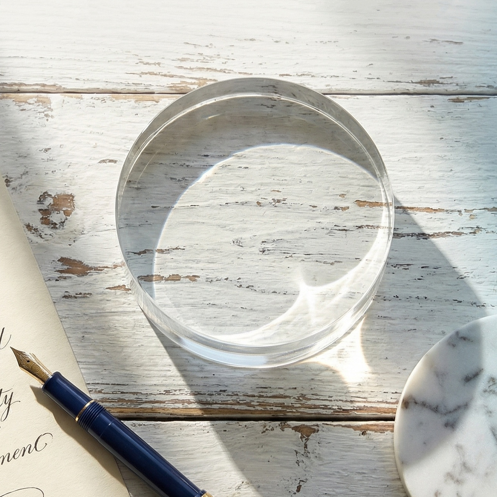 3.15 Inch Round Clear Crystal  - Book Weight Glass recension och pris