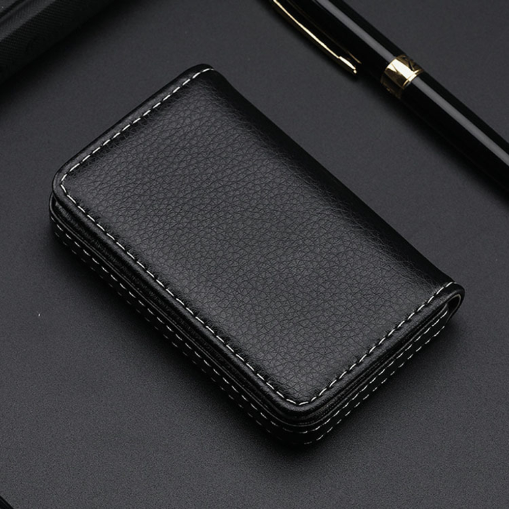 Sized Stitched PU Leather Cred - Index Card Holder recension och pris
