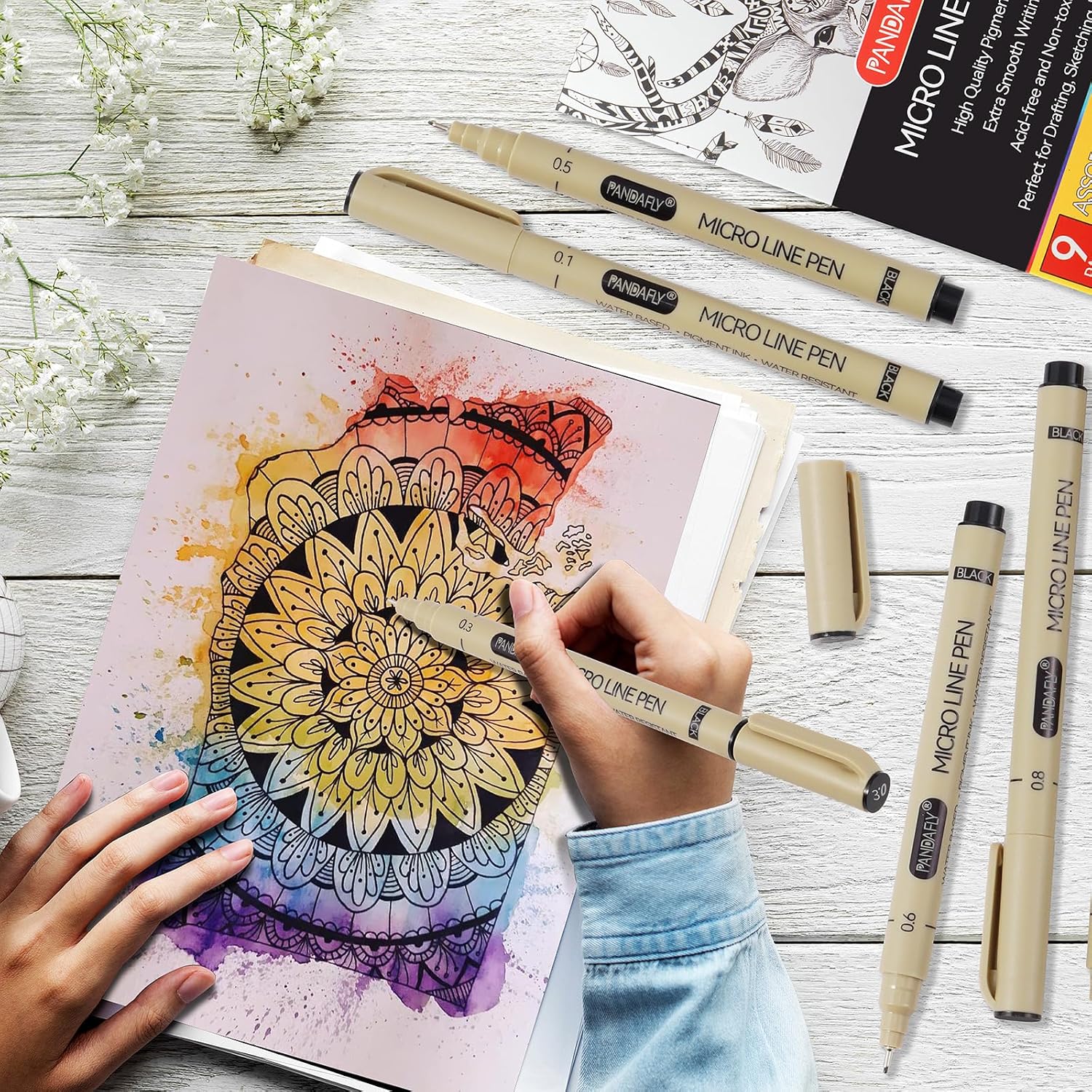 Black Micro-Pen Fineliner Ink  - Archive Box Set recension och pris