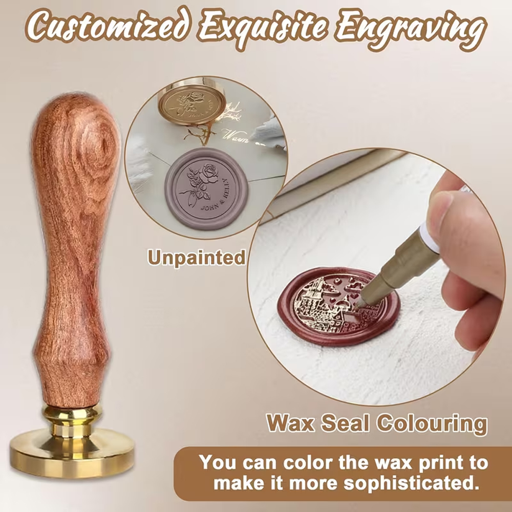 Custom Your Logo 25/30/40/50mm - Wax Seal Stamp Set recension och pris