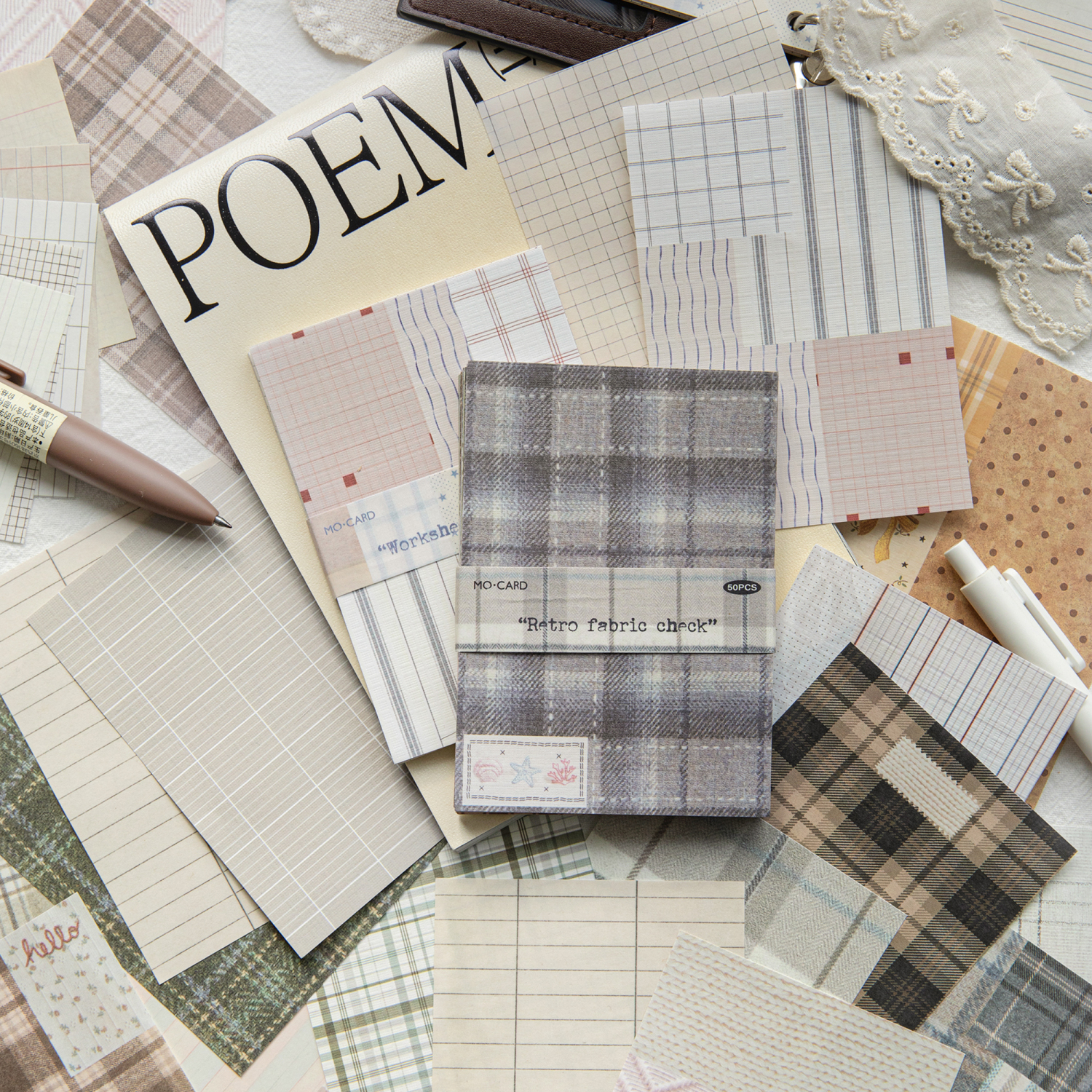 50pcs creative plaid Decor Scr - Ink Blotter Paper recension och pris