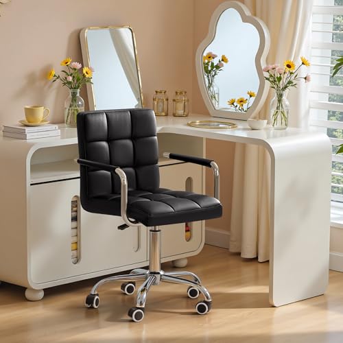 Black PU Leather Swivel Office - Leather Desk Pad recension och pris