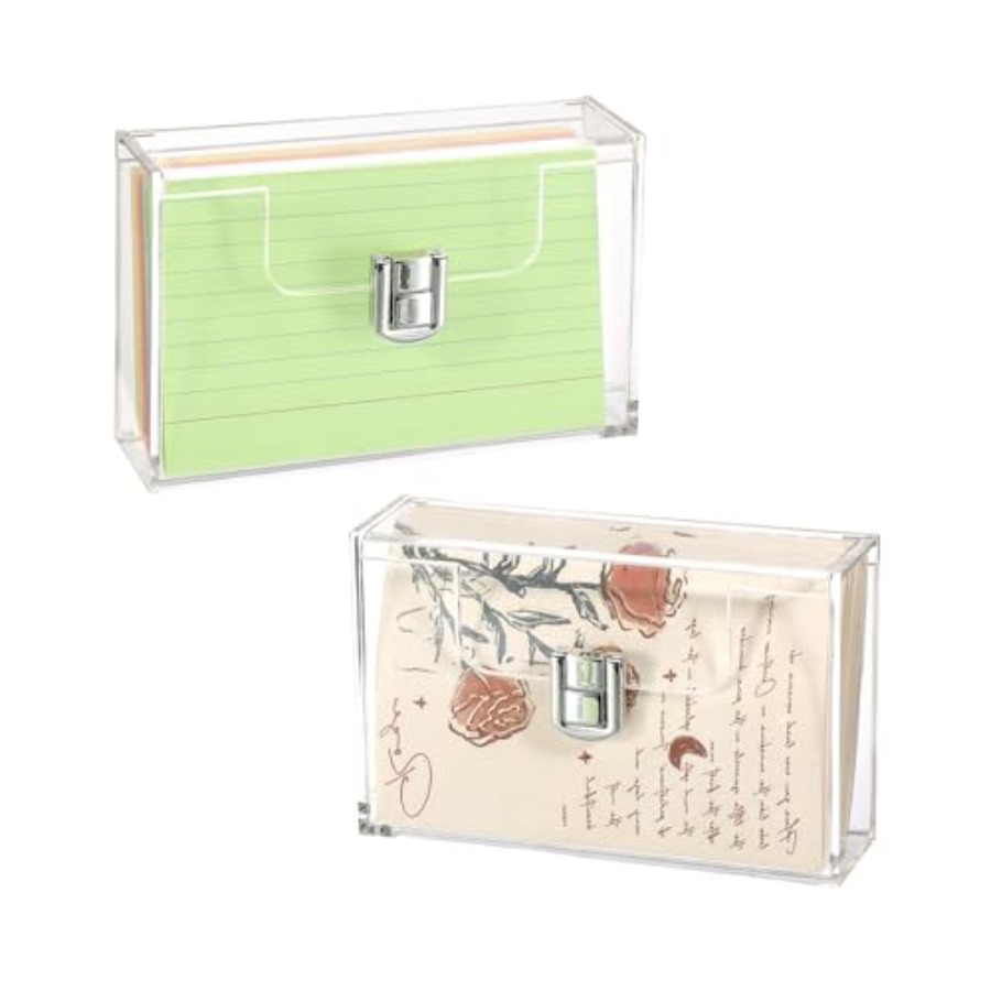 2 Pack Clear Acrylic Index Car - Card Index Box recension och pris