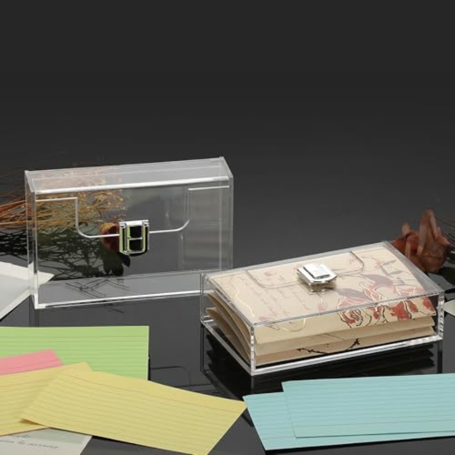 2 Pack Clear Acrylic Index Car - Card Index Box recension och pris