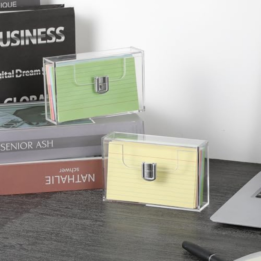 2 Pack Clear Acrylic Index Car - Card Index Box recension och pris