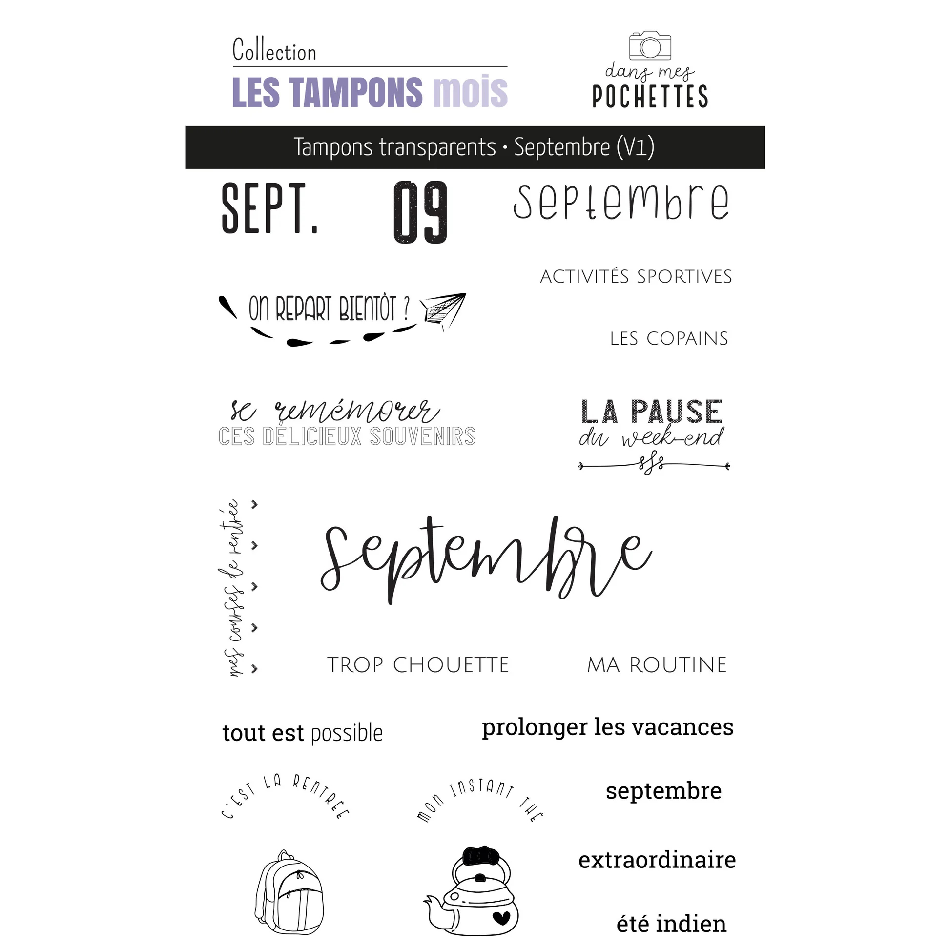 French Month Themed Clear Stam - Rubber Date Stamp recension och pris