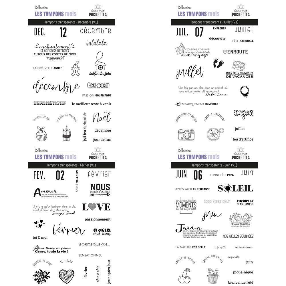 French Month Themed Clear Stam - Rubber Date Stamp recension och pris