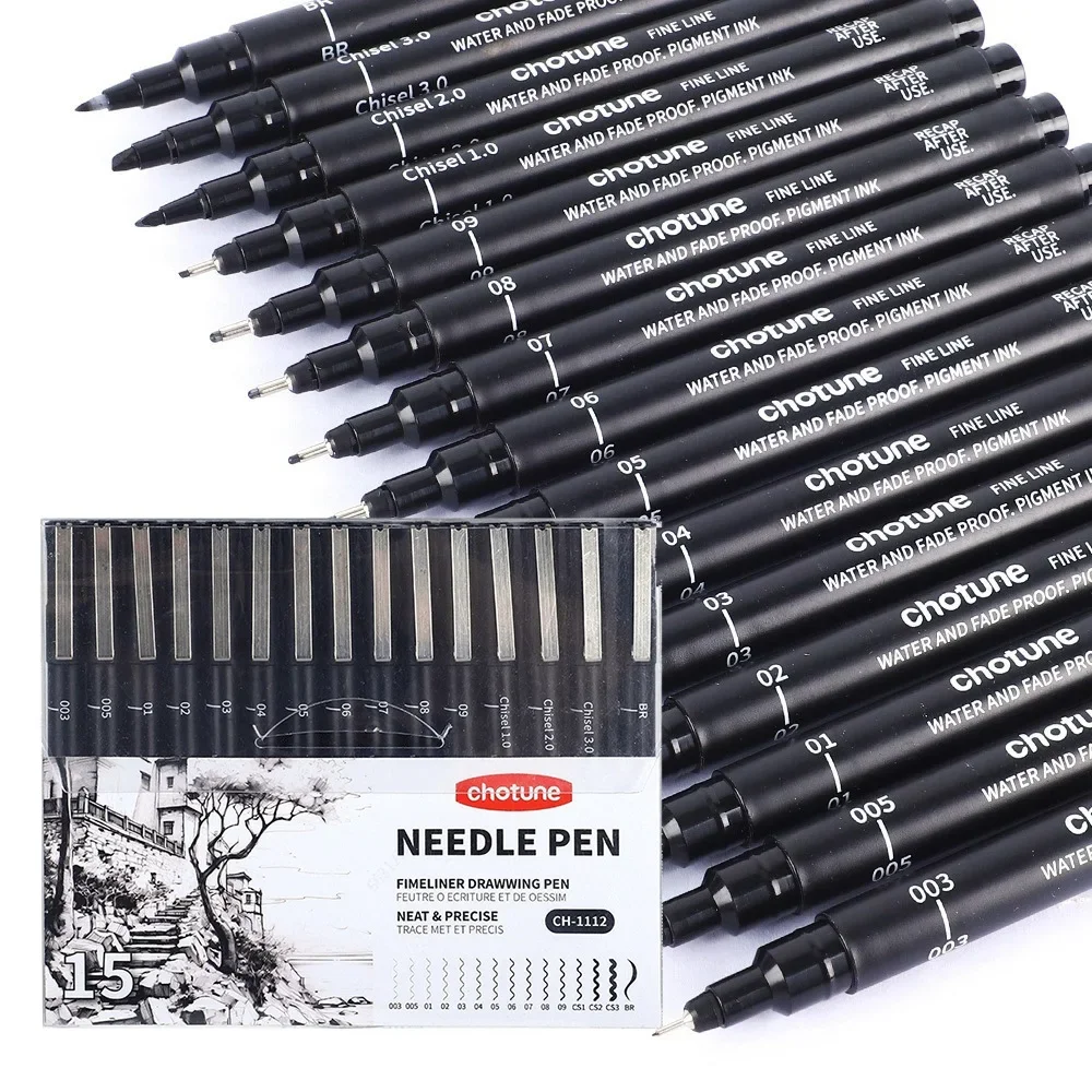 Black Micro Pens,15 Sizes,Wate - Archive Box Set recension och pris