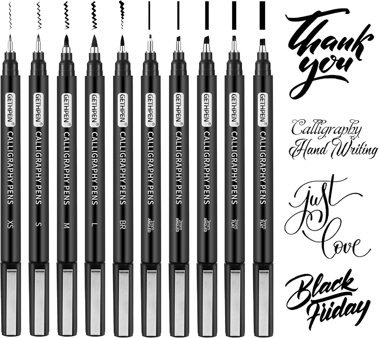 10 Size Calligraphy Pens Set f - Archive Box Set recension och pris