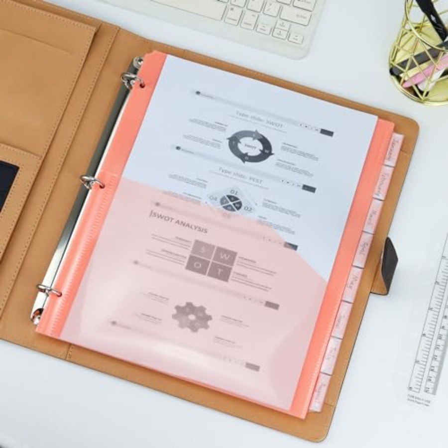 Binder Dividers with Pockets 8 - Tab Divider A4 recension och pris