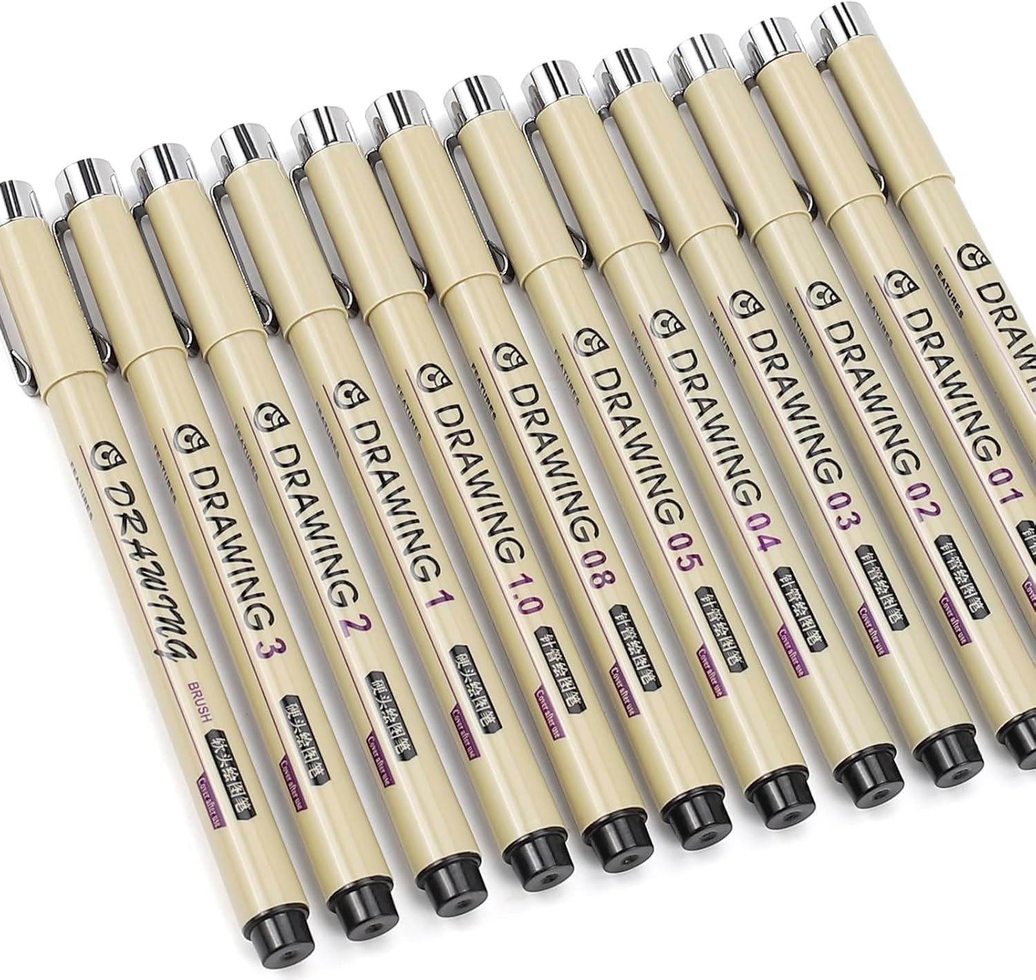 12 Black Micro Fineliner Drawi - Archive Box Set recension och pris