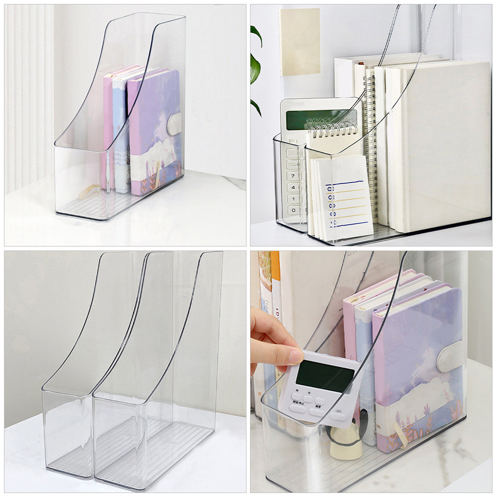2Pcs Clear File Organizer Desk - Magazine Holder Rack recension och pris