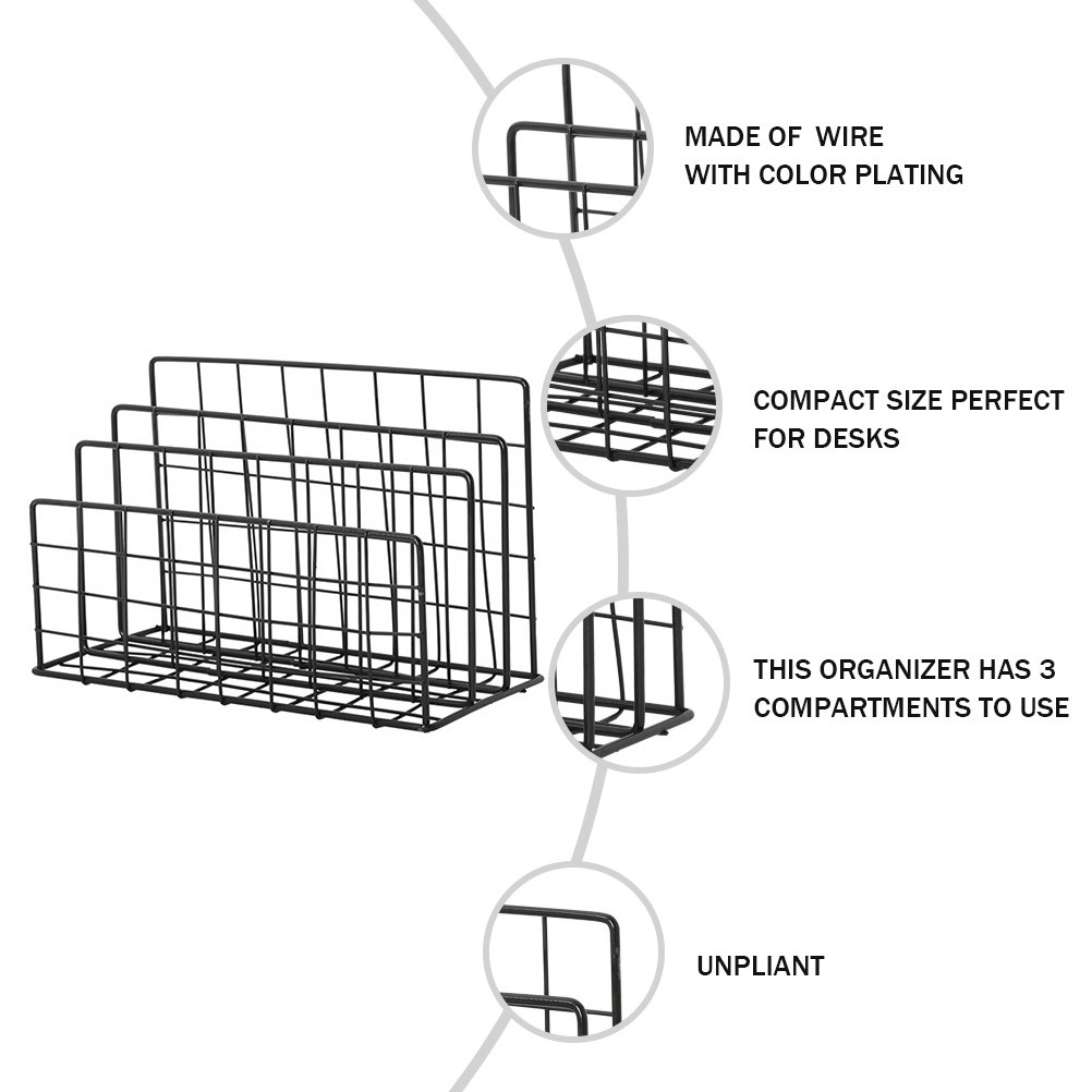 Modern 3 Slot Mail Organizer M - Magazine Holder Rack recension och pris