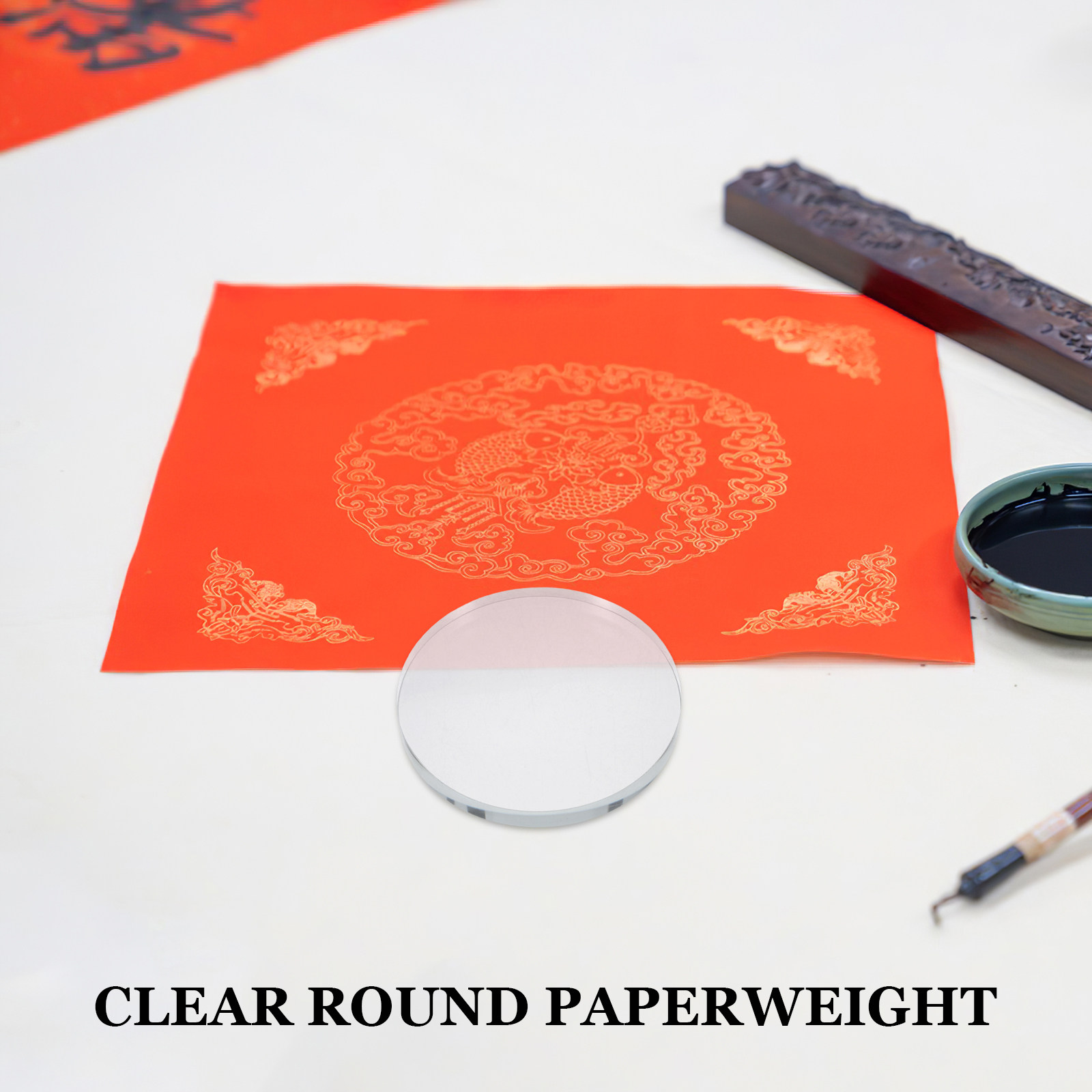 Heavy Round Glass Paperweight  - Book Weight Glass recension och pris